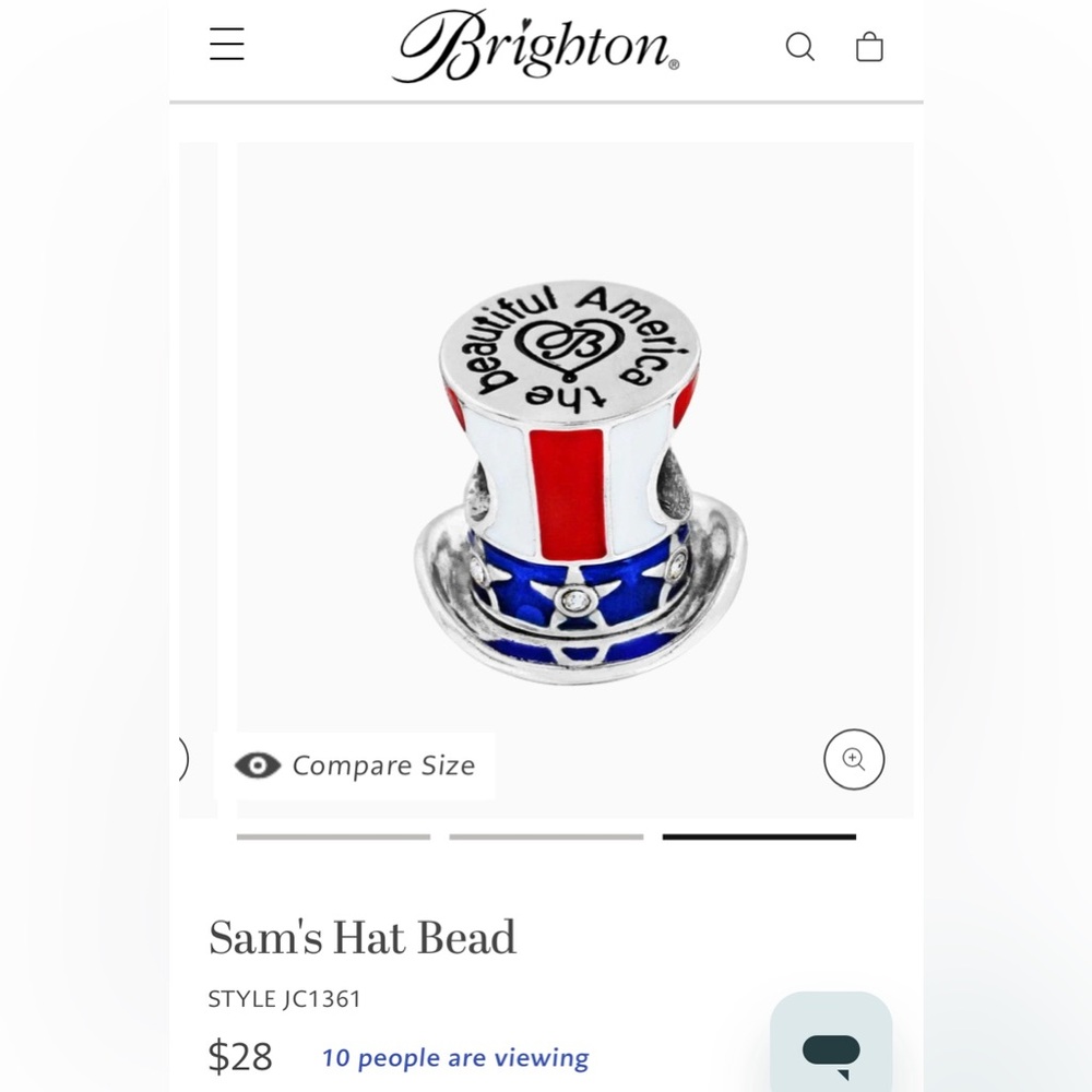 Brighton Uncle Sam hat bead new